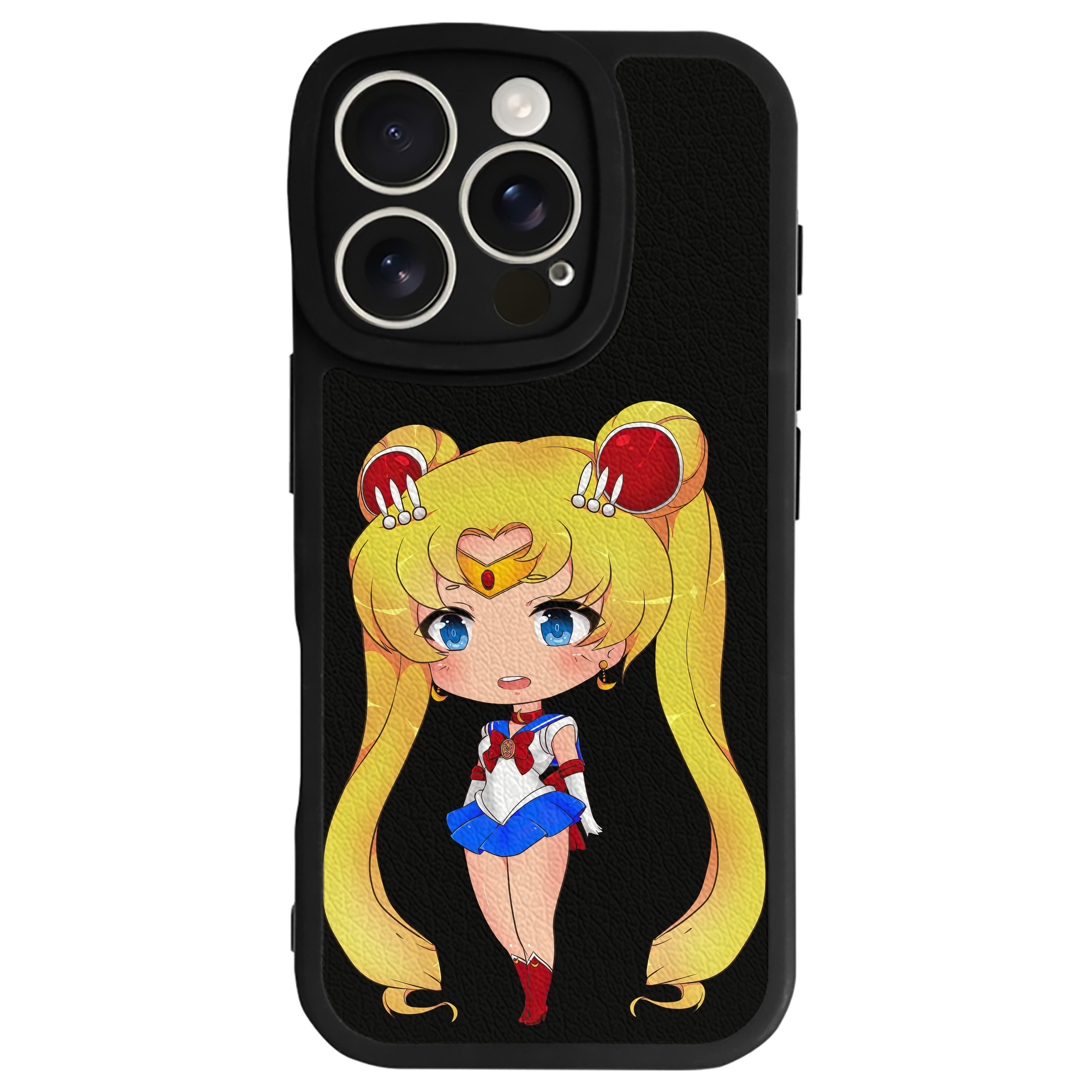 （画像用） 美少女戦士セーラームーン 月野 うさぎ つきの うさぎ Sailor Moon Tsukino Usagi 【iPhone 16シリーズ対応】シリコンスマホケース（レザー調） 材質：シリコン